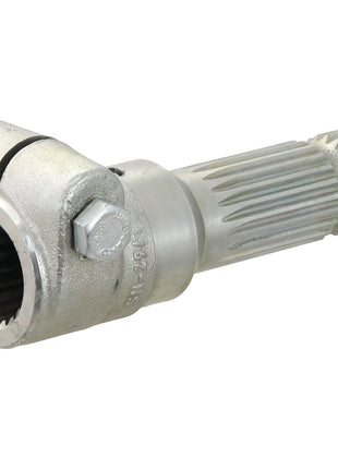 A Sparex PTO Adaptor - Female spline 1 3/8'' - 21 x Male spline 1 3/8'' - 21 with Clamp Bolt (S.3744) is a Standard Duty metal universal joint shaft with splined ends, clamping nut, and PTO Adapter, suitable for applications up to 70HP.