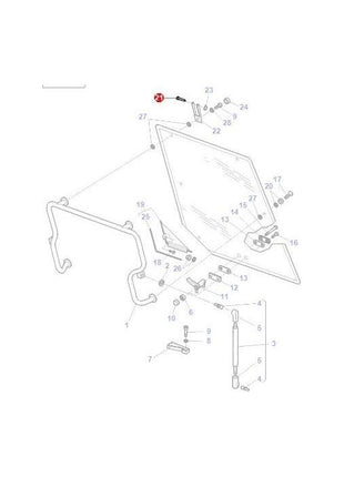 Massey Ferguson - Pin Rear Window Hinge - 3902137M1 - Farming Parts