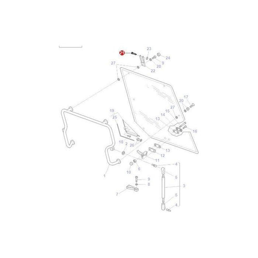 Massey Ferguson - Pin Rear Window Hinge - 3902137M1 - Farming Parts
