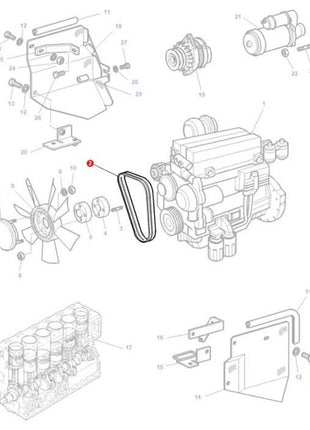 Massey Ferguson - Fan Belt - 3780606M91 - Farming Parts