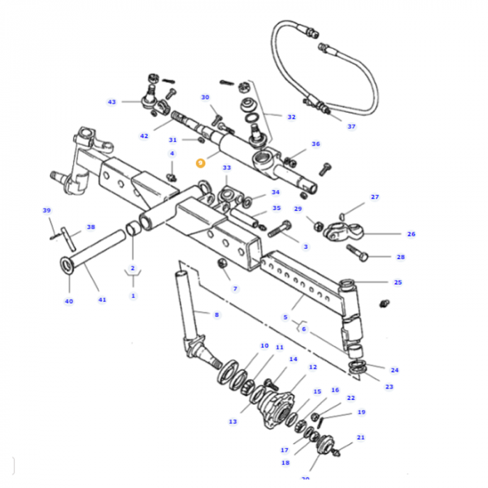 Massey Ferguson - Steering Cylinder - 3773713M91 / 3763762M91 - Farming Parts