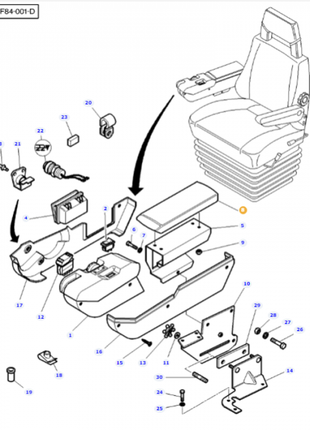 Massey Ferguson - Armrest - 3778521M1 - Farming Parts