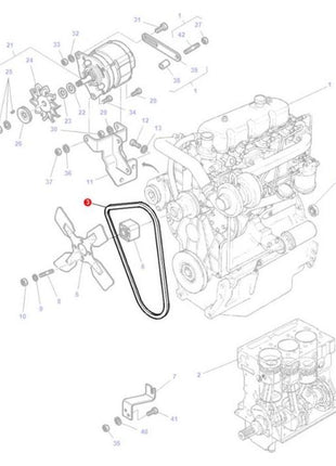 Massey Ferguson - Fan Belt - 1688988M1 - Farming Parts