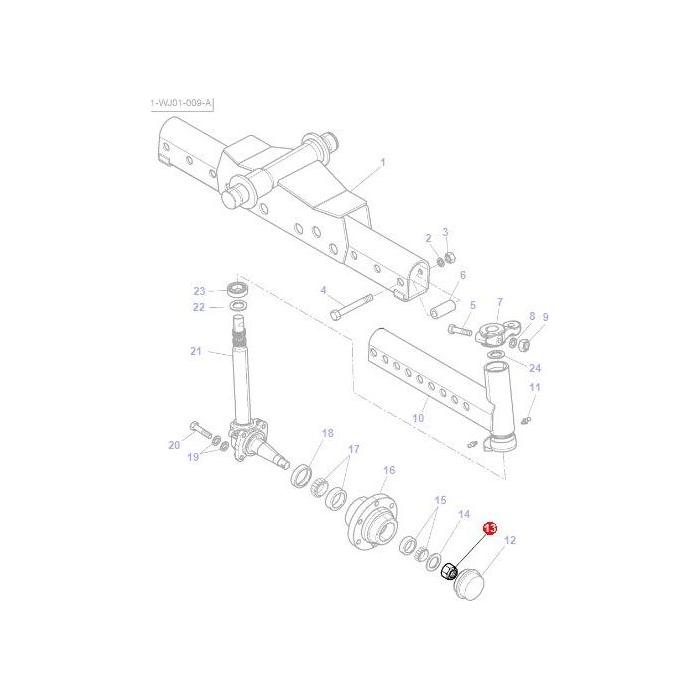 Massey Ferguson - Nut Stub Axle - 3907654M1 - Farming Parts