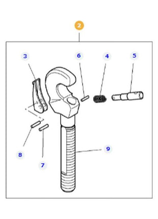 Massey Ferguson - Hydraulic Top Link Hook - 3788396M92 - Farming Parts