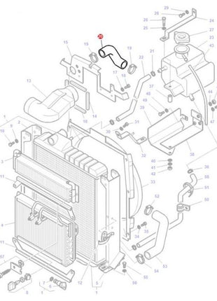 Massey Ferguson - Top Radiator Hose - 3801167M1 - Farming Parts