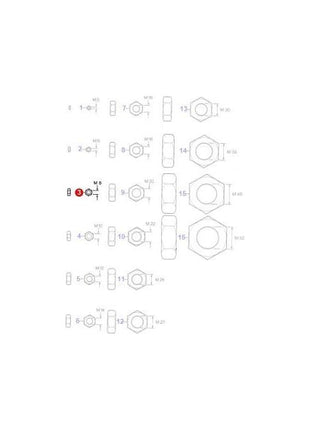 Massey Ferguson - Nut M8 - 339169X1 - Farming Parts