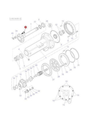 Massey Ferguson - Rear Wheel Stud - 4307203M2 - Farming Parts