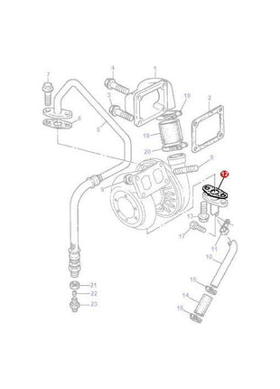 Massey Ferguson - Gasket Turbo Return Pipe - 3638671M1 - Farming Parts