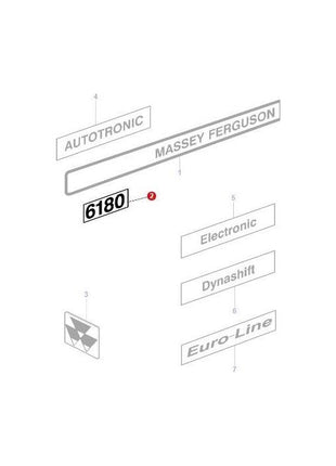 Massey Ferguson - Decal 6180 - 3713014M1 - Farming Parts