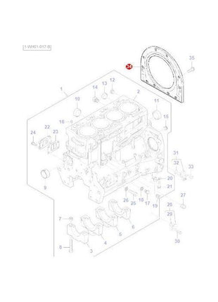 Massey Ferguson - Rear Crankshaft Oil Seal C/w Housing - 4224762M1 - Farming Parts