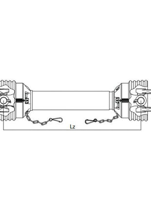 Technical drawing of a Weasler PTO Shaft by Sparex, featuring universal joints at both ends and a label marked "Lz" indicating the 710mm length dimension. For 36HP applications, this includes the AW21/W2300 model details, with specifications of 1 3/8'' x 6 Spline Q.R. to 1 3/8'' x 6 Spline Ratchet Clutch (S.39037).