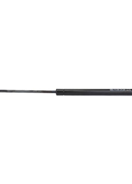 A black Gas Strut with mounting brackets on both ends, compatible with Massey Ferguson machinery, is showcased against a white background. This specific model is the Massey Ferguson - Door Strut - 3904695M1 from AGCO.