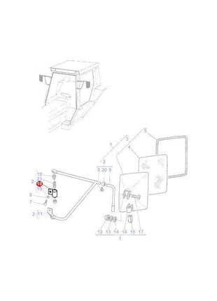 Massey Ferguson - Bracket Mirror Arm Top L/H - 3105256M2 - Farming Parts