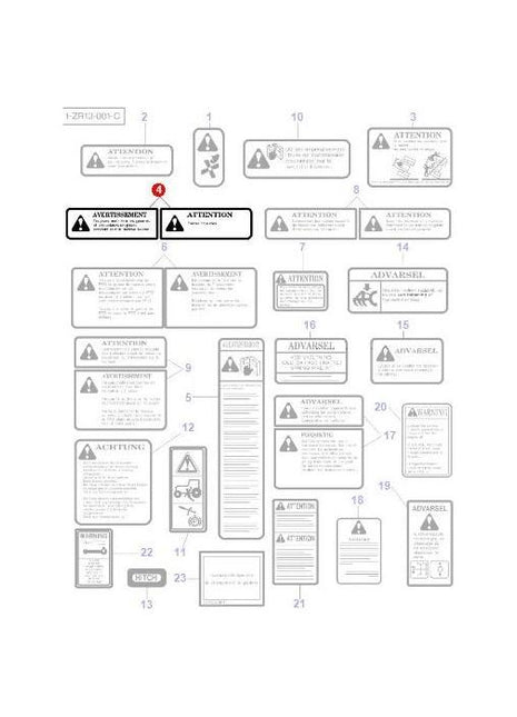 Massey Ferguson - Decal Safety - 3595678M1 - Farming Parts