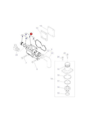 Massey Ferguson - Thermostat Housing - 4225037M1 - Farming Parts