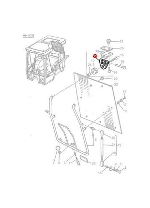 Massey Ferguson - Rear Window Hinge - 3301222M1 - Farming Parts