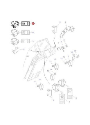 Massey Ferguson - Worklight Switch - 4290435M2 / 3778391M1 - Farming Parts