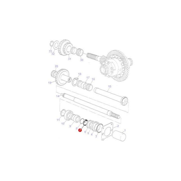 Massey Ferguson - Clip Shaft Retaining - 1662726M3 - Farming Parts