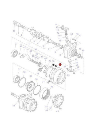 Massey Ferguson - Front Wheel Stud - 3428238M3 - Farming Parts