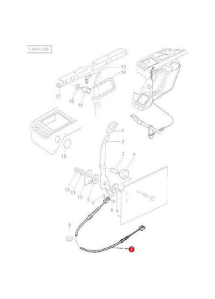 Massey Ferguson - Hand Throttle Cable - 3615918M1 - Farming Parts