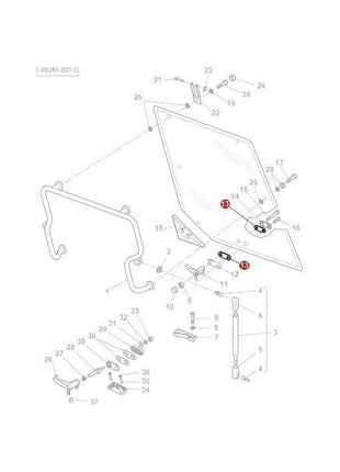 Massey Ferguson - Gasket Rear Window Handle - 3619906M1 - Farming Parts