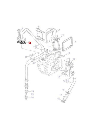 Massey Ferguson - Gasket Turbo Pipe - 3638256M1 - Farming Parts