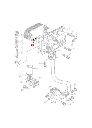 Massey Ferguson - O Ring Integral Cooler - 3638532M1 - Farming Parts