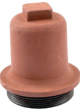 A red cylindrical object with a square top and threaded black base, resembling the Sparex PTO Cap, Sparex Part No.S.41310.