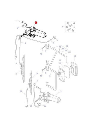 Massey Ferguson - Wiper Motor - 3808786M92 - Farming Parts