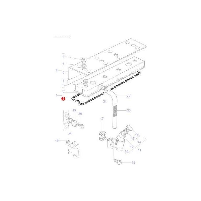 Massey Ferguson - Rocker Cover Gasket - 4224398M1 - Farming Parts