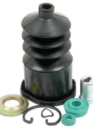 Brake Master Cylinder Repair Kit by Sparex (Sparex Part No. S.41806), includes a black rubber boot, metal washers, a metallic sleeve, a green gasket, and a small clip.