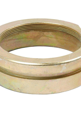 A round metallic threaded flange with a groove, commonly utilized in plumbing or industrial applications as a seal retainer, known as the Seal Retainer Housing (Sparex Part No. S.41990) by Sparex.