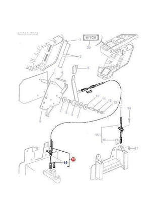 Massey Ferguson - Hitch Release Cable - 3619363M1 - Farming Parts