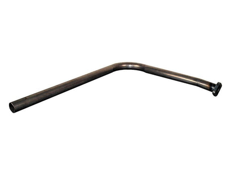 A metal Silencer Pipe Assembly with a bend in the middle and a flared end, ideal for a TEA20 or Perkins P3 conversion - Sparex Part Number: S.42428.