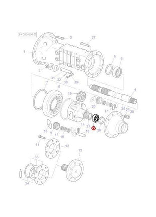 Massey Ferguson - Bearing Assembly - 1851392M91 - Farming Parts