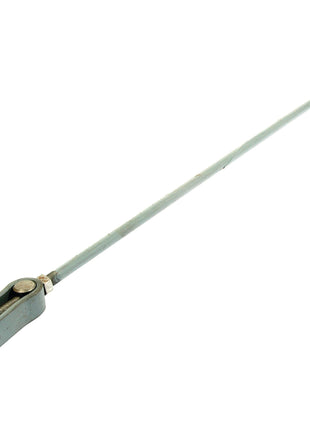 Introducing the Sparex Clutch Pedal Rod (Part No. S.42600), a robust metal tension rod featuring a U-shaped connector and pivot at one end, complemented by a flat, screwed bracket at the other end, designed specifically for Massey Ferguson tractors.