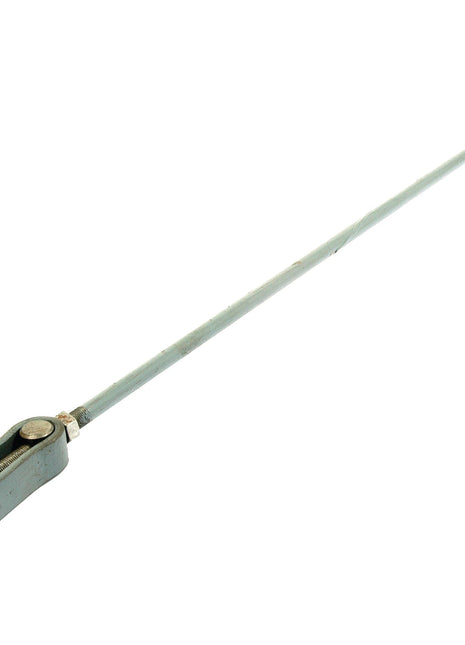 Introducing the Sparex Clutch Pedal Rod (Part No. S.42600), a robust metal tension rod featuring a U-shaped connector and pivot at one end, complemented by a flat, screwed bracket at the other end, designed specifically for Massey Ferguson tractors.