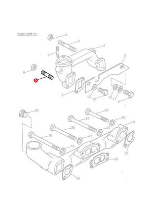 Massey Ferguson - Stud Exhaust Manifold - 747260M1 - Farming Parts