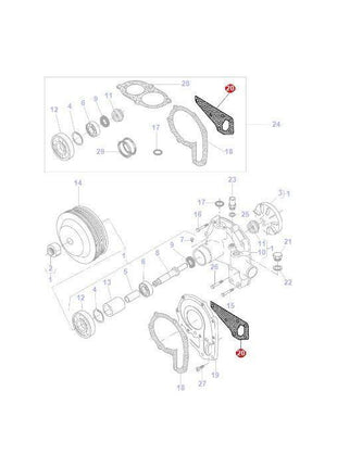 Massey Ferguson - Gasket Water Pump - V836866742 - Farming Parts