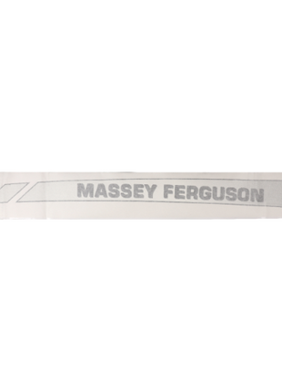 A Massey Ferguson - 5445 L/H Decal - 4272557M2 by AGCO, featuring the company name in grey text with angled lines on a white background, perfect for adorning your 5400 Series or 6400 Series tractor.