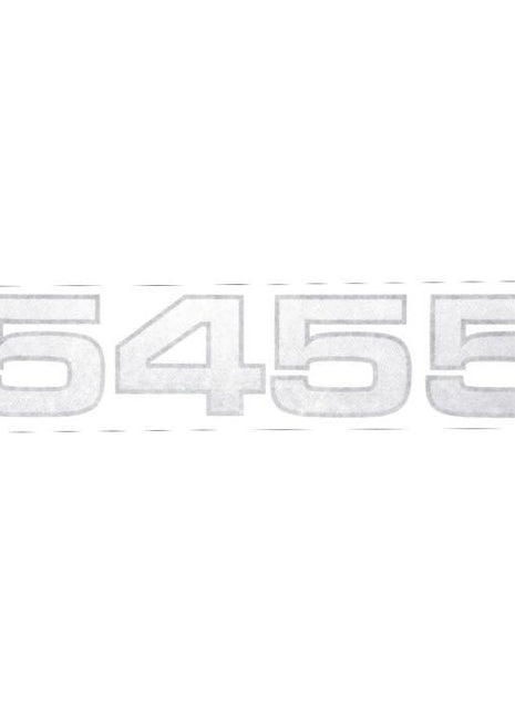 The image displays the number "5455" in large, silver, block-style font on a white background, reminiscent of the iconic design associated with the Massey Ferguson 5455 Decal - 4273011M1 by AGCO.