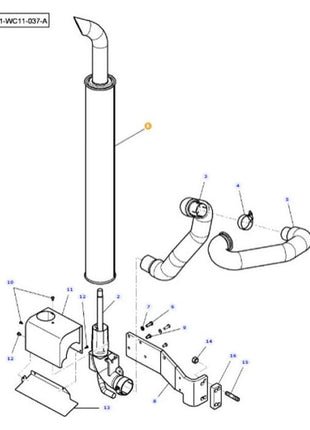 Massey Ferguson - Exhaust Pipe - 4286760M4 / 4286760M5 - Farming Parts