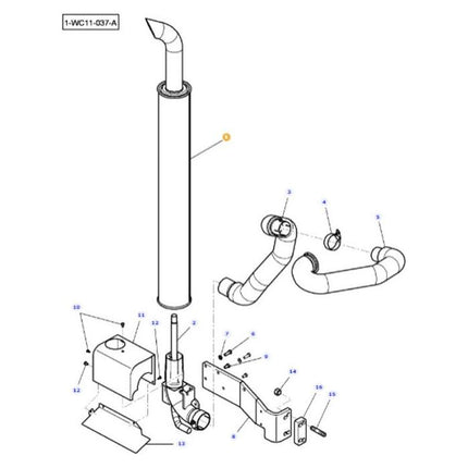Massey Ferguson - Exhaust Pipe - 4286760M4 / 4286760M5 - Farming Parts