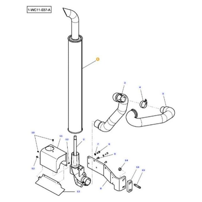 Massey Ferguson - Exhaust Pipe - 4286760M4 / 4286760M5 - Farming Parts