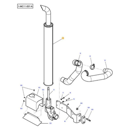 Massey Ferguson - Exhaust Pipe - 4286760M4 / 4286760M5 - Farming Parts