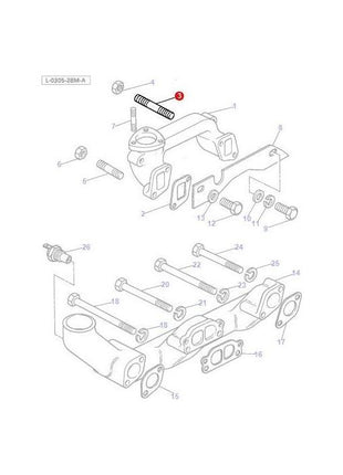 Massey Ferguson - Stud Exhaust Manifold - 745154M1 - Farming Parts