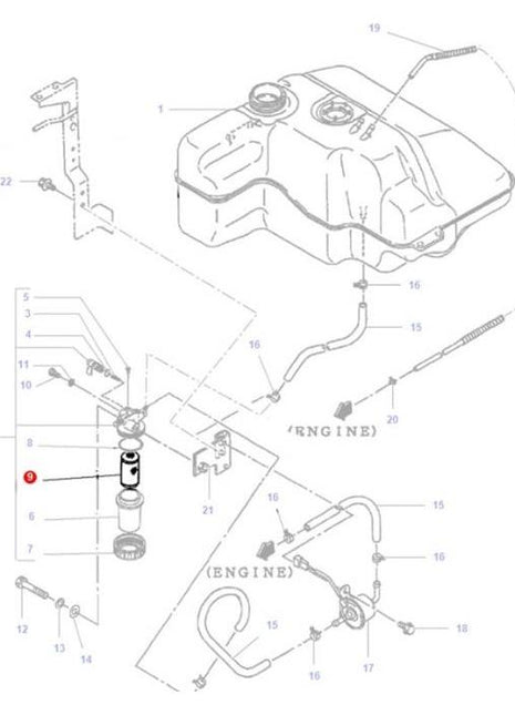 Massey Ferguson - Fuel Filter - 3608255M1 - Farming Parts