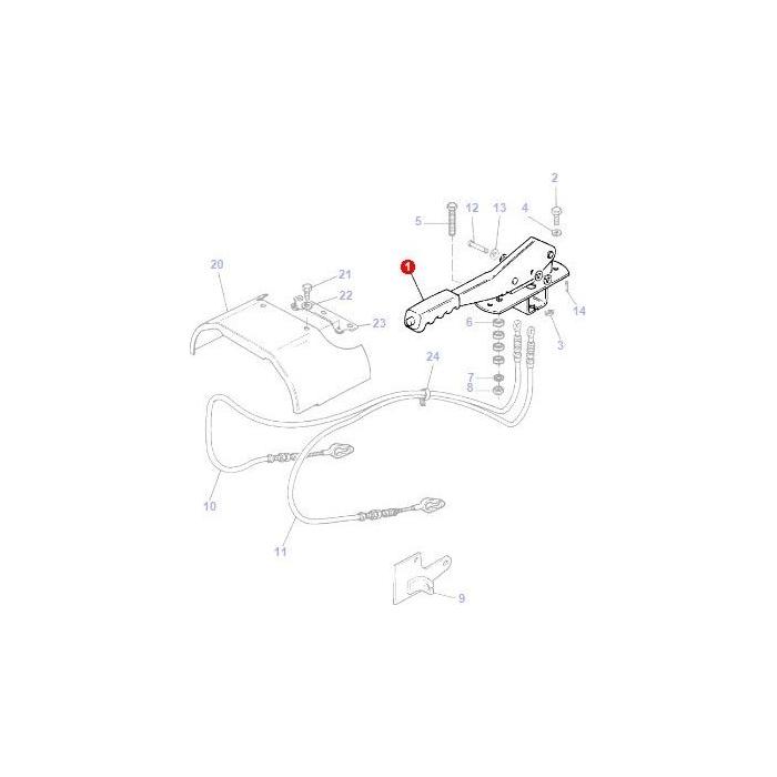 Massey Ferguson - Handbrake Lever - 3823545M91 - Farming Parts