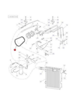 Massey Ferguson - Belt Air Conditioner - 3389525M1 - Farming Parts